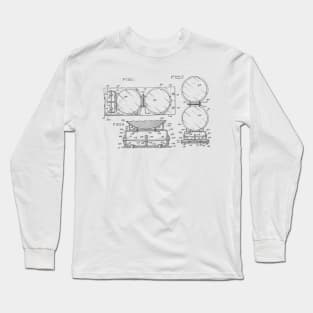 Foldable Highway Warning Signals Vintage Patent Hand Drawing Long Sleeve T-Shirt